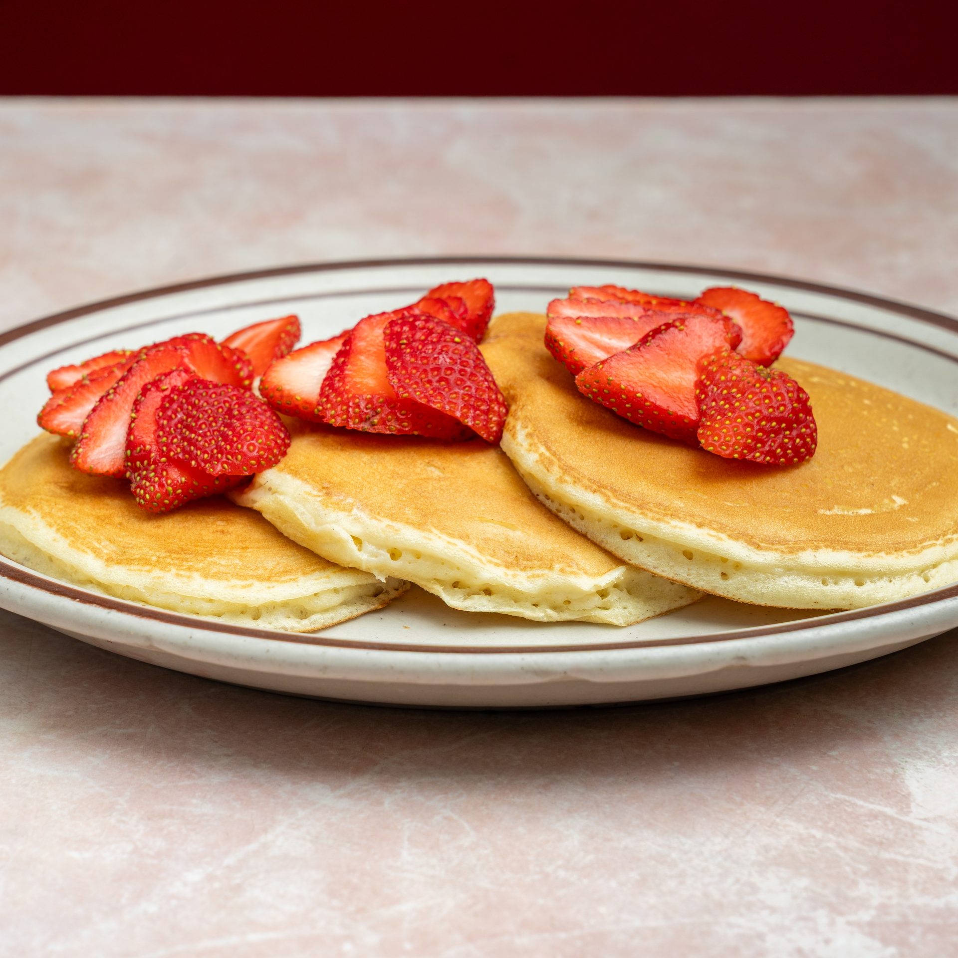 Strawberry pancakes, any time of day